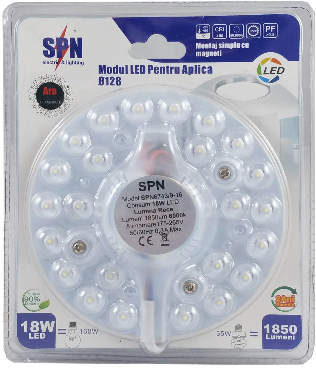 Modul Led pt Aplica Fi128, 18W=160W, 3000K, lumina calda
