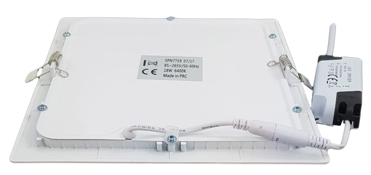 Spot Led Slim incastrat Patrat 225x225mm, 18W=150W, 6400K, lumina rece