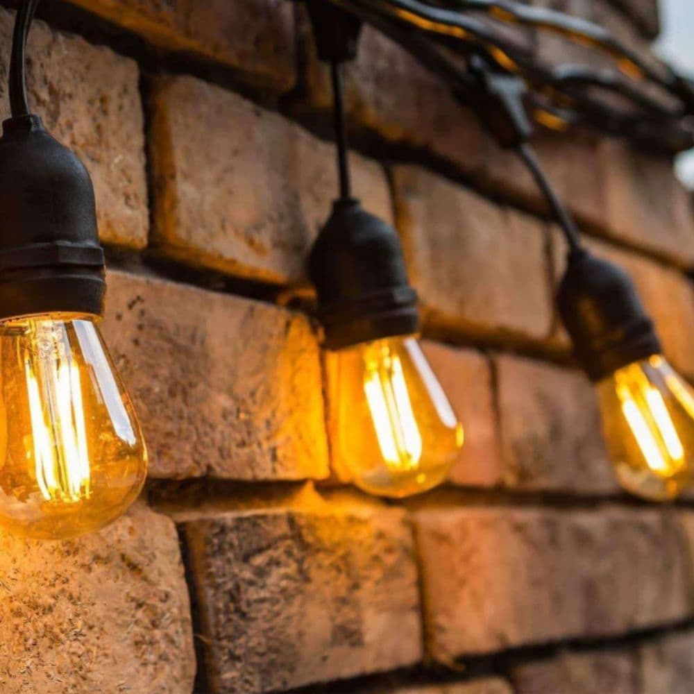 Pachet ghirlandă cu pendule 10m, E27, IP65 și 10 becuri LED Amber - SPIN