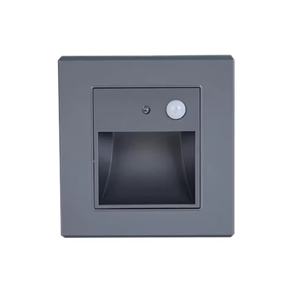 Spot led perete 1W gri cu senzor 3000k lumina calda