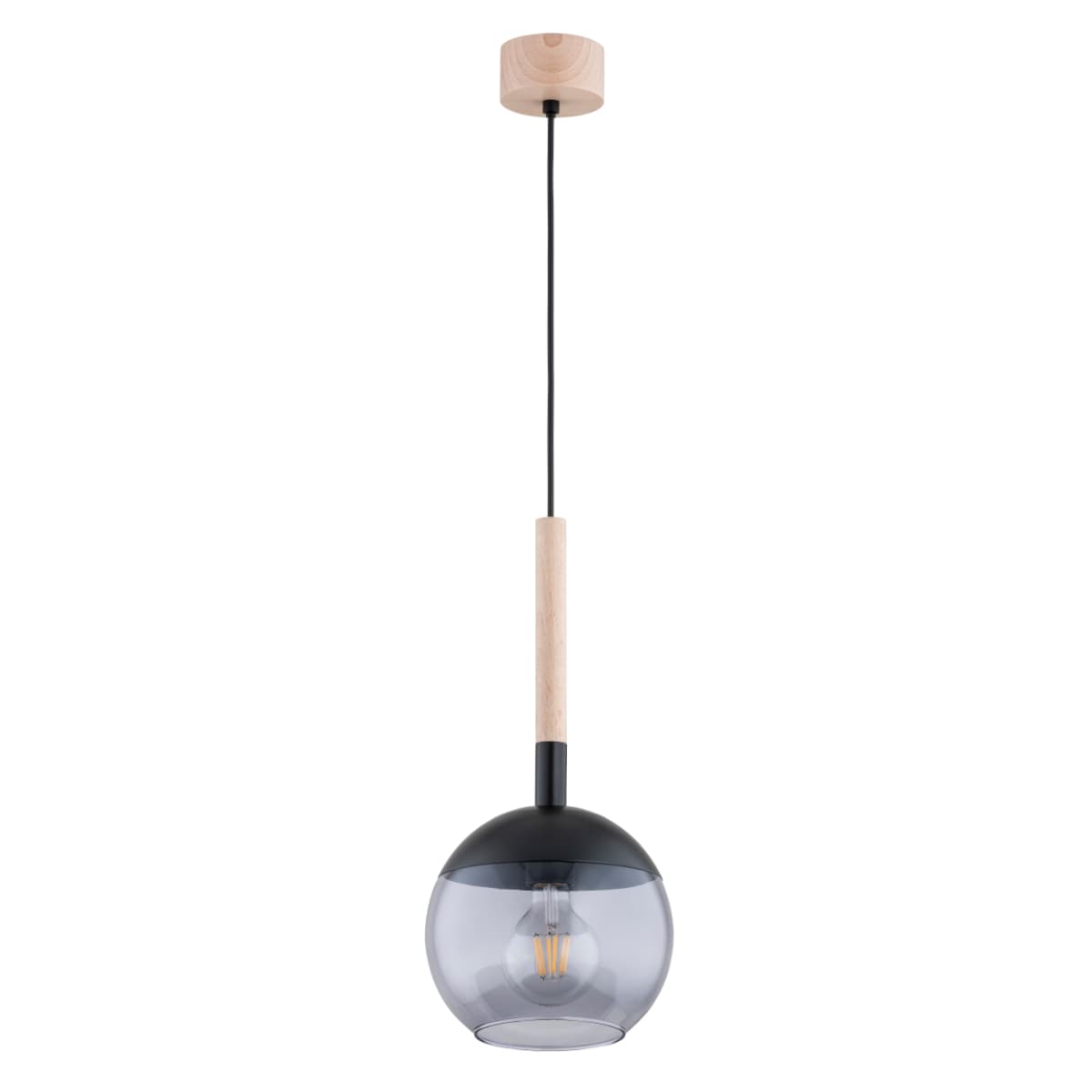 Lustra Pendul Alfa Ranczo Lemn 1xE27