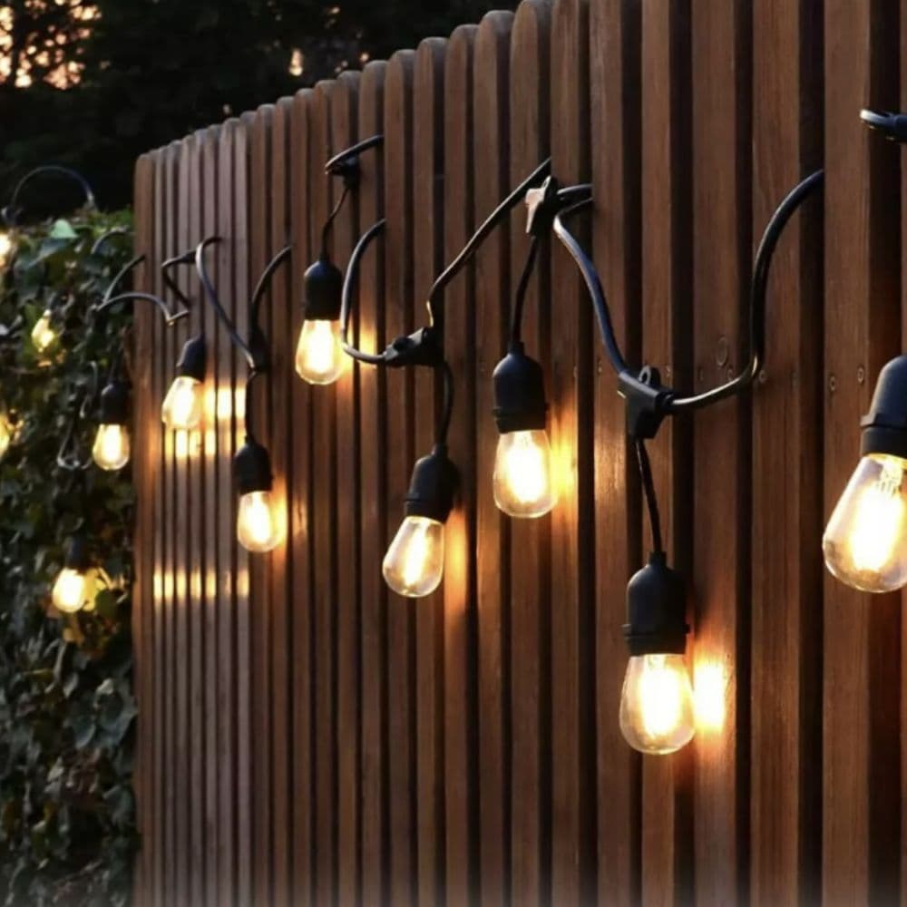 Ghirlandă cu pendule 20m, E27, IP65, 20 becuri LED 2W Filament Amber - SPIN
