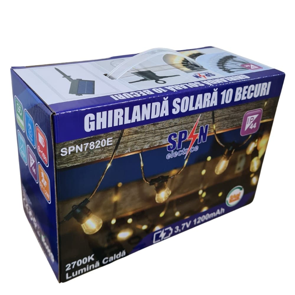 Panou solar pentru ghirlanda cu specificații tehnice.