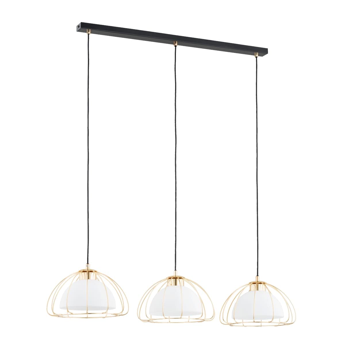 Lustra Pendul Alfa Nersy Neagra & Aurie 3xE27