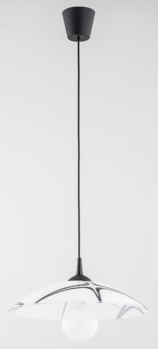 Lustra Pendul Alfa Begonia Neagra & Alba 1xE27