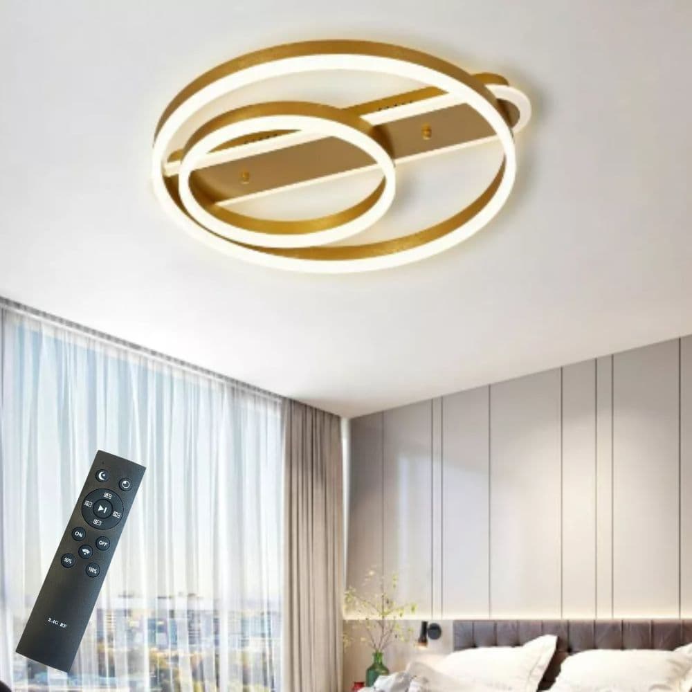 Plafoniera LED Aurie Dimabila 100W – 6000lm, Telecomanda, 2 Cercuri, 30+50cm