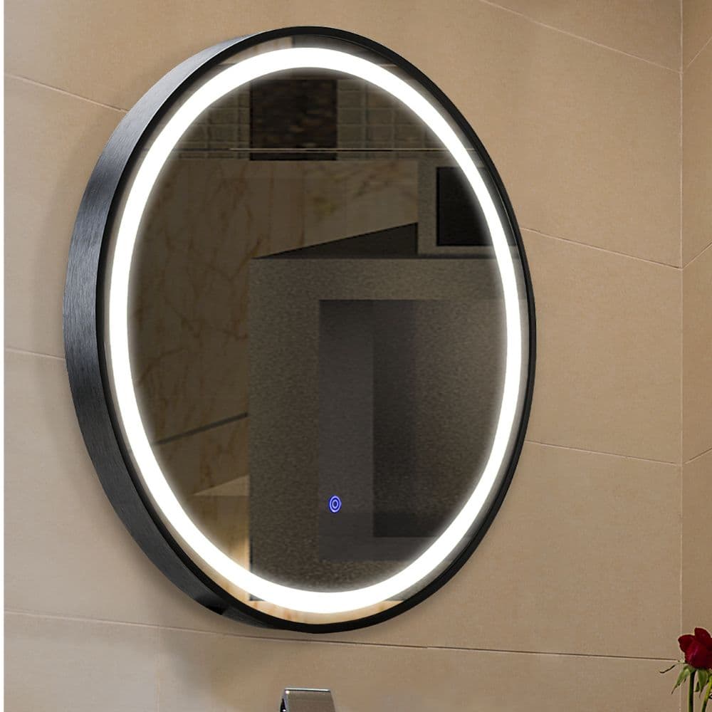 Oglinda led cu rama neagra si intrerupator touch 15W 1680lm  4000K FI600