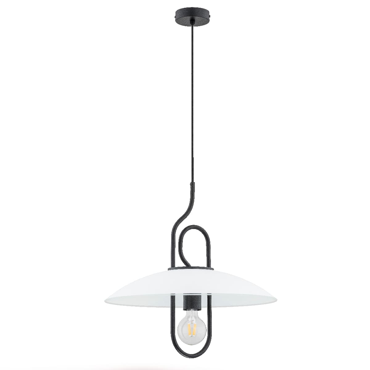 Lustra Pendul Alfa Chee Neagra & Alba 1xE27