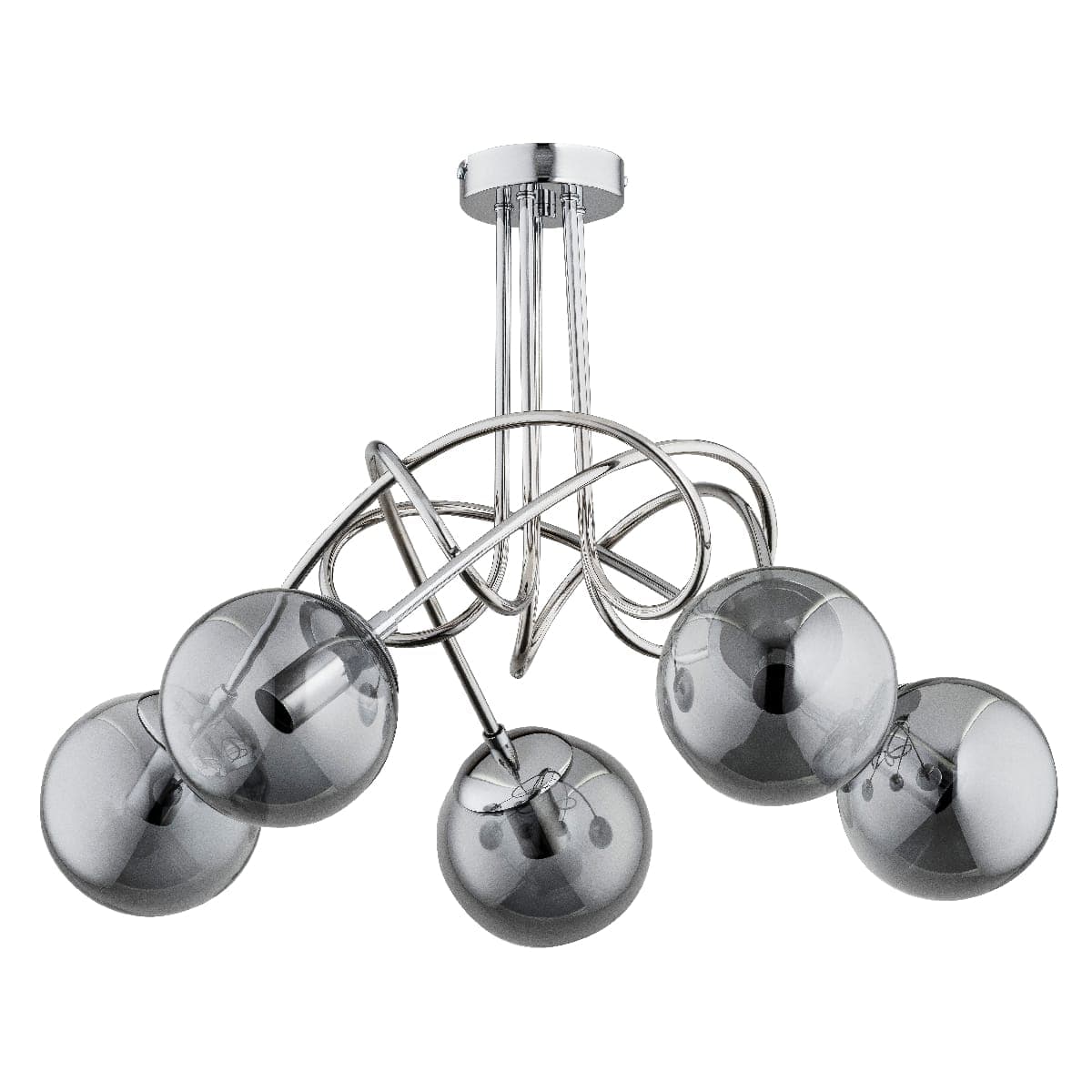 Lustra Alfa Tango Glass Chrome 5xE14