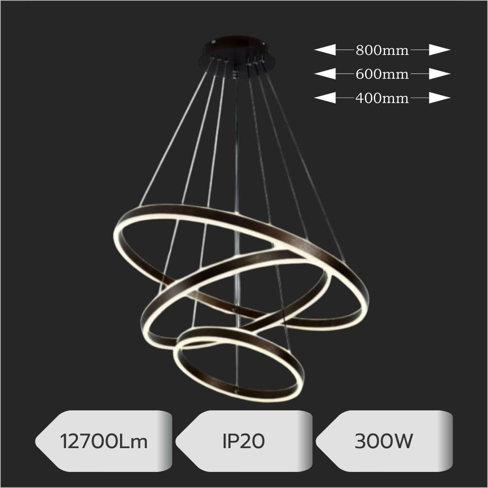 Lustra Led Pe Cablu Ajustabila 300W/12700Lm/3000K/4000K/6500K + Ir 400Mm X 600Mm X 800Mm