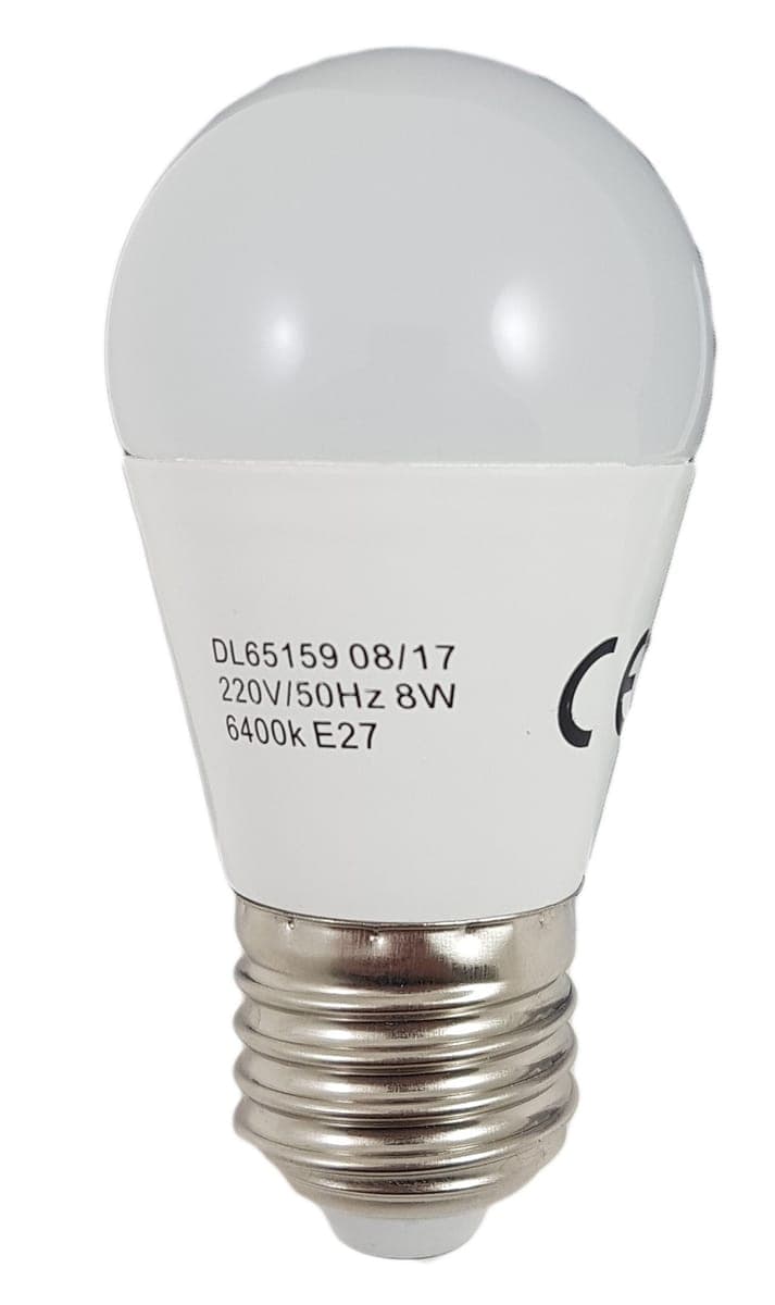 Bec Led Sferic E27, model G45, 8W=60W, lumina calda