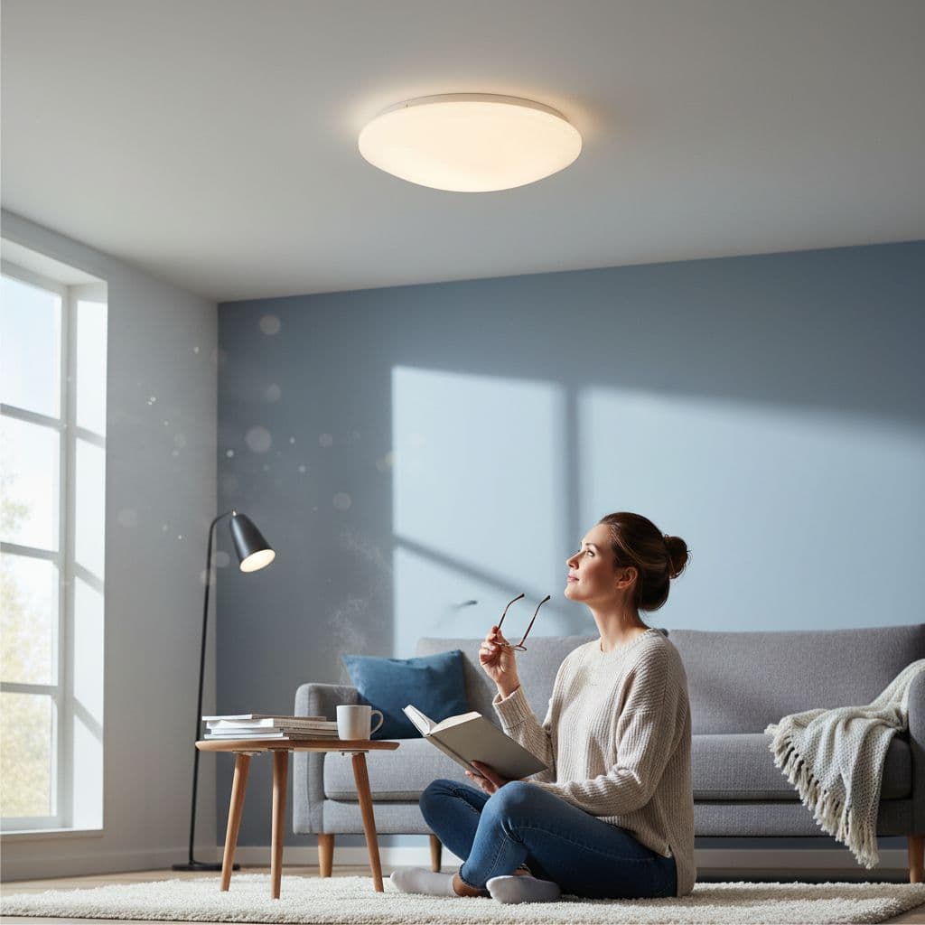 Plafoniera LED Aries rotunda 48W=450W, 425x115mm, 4000K, lumina neutra