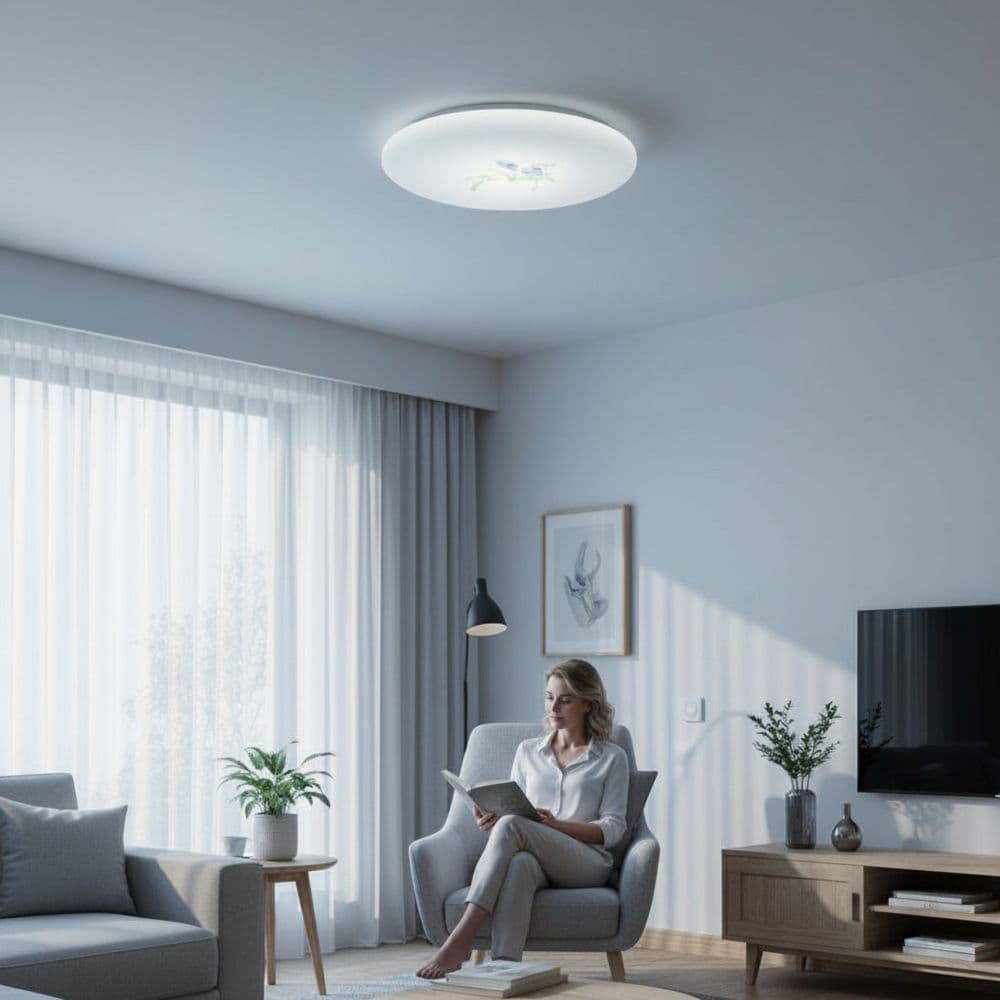 Plafoniera LED Flower 18W=120W, 300x100mm, 6500K, lumina rece