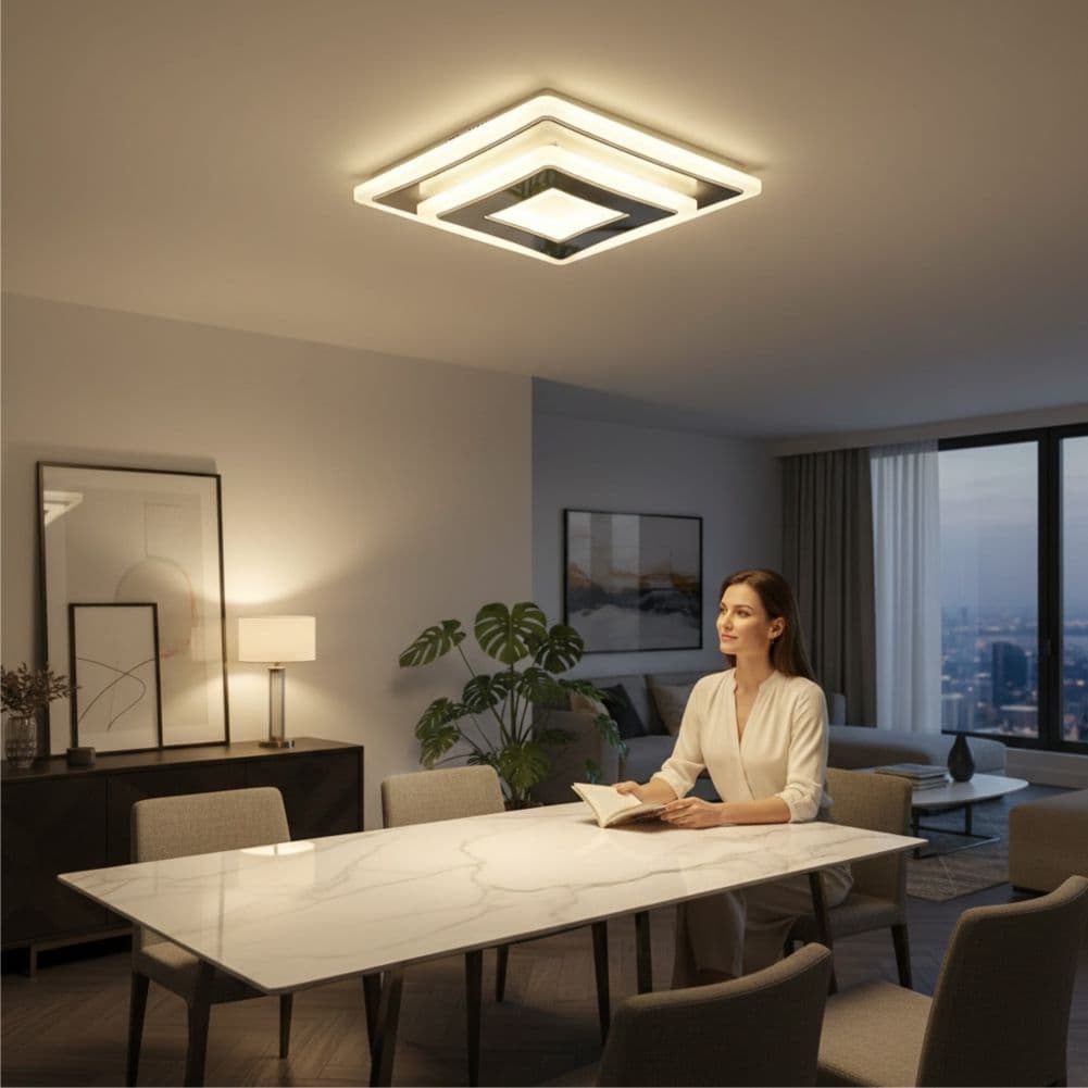 Plafoniera LED Sinope 56W, 300x300x50mm, 4600lm, 3000k/4000k/6500k