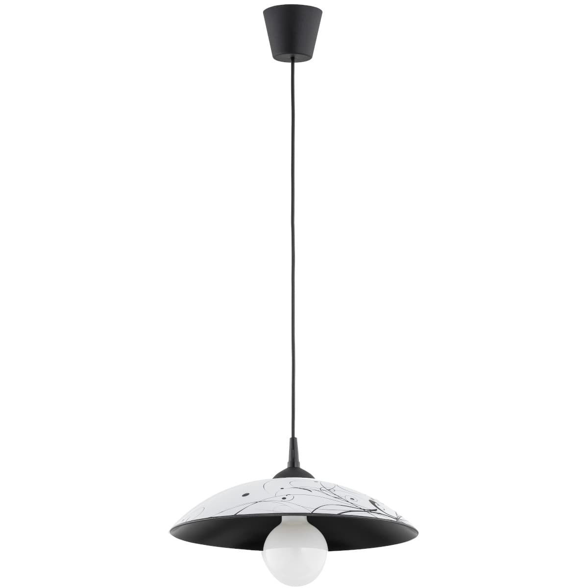 Lustra Pendul Alfa Kaktus Neagra & Alba 1xE27