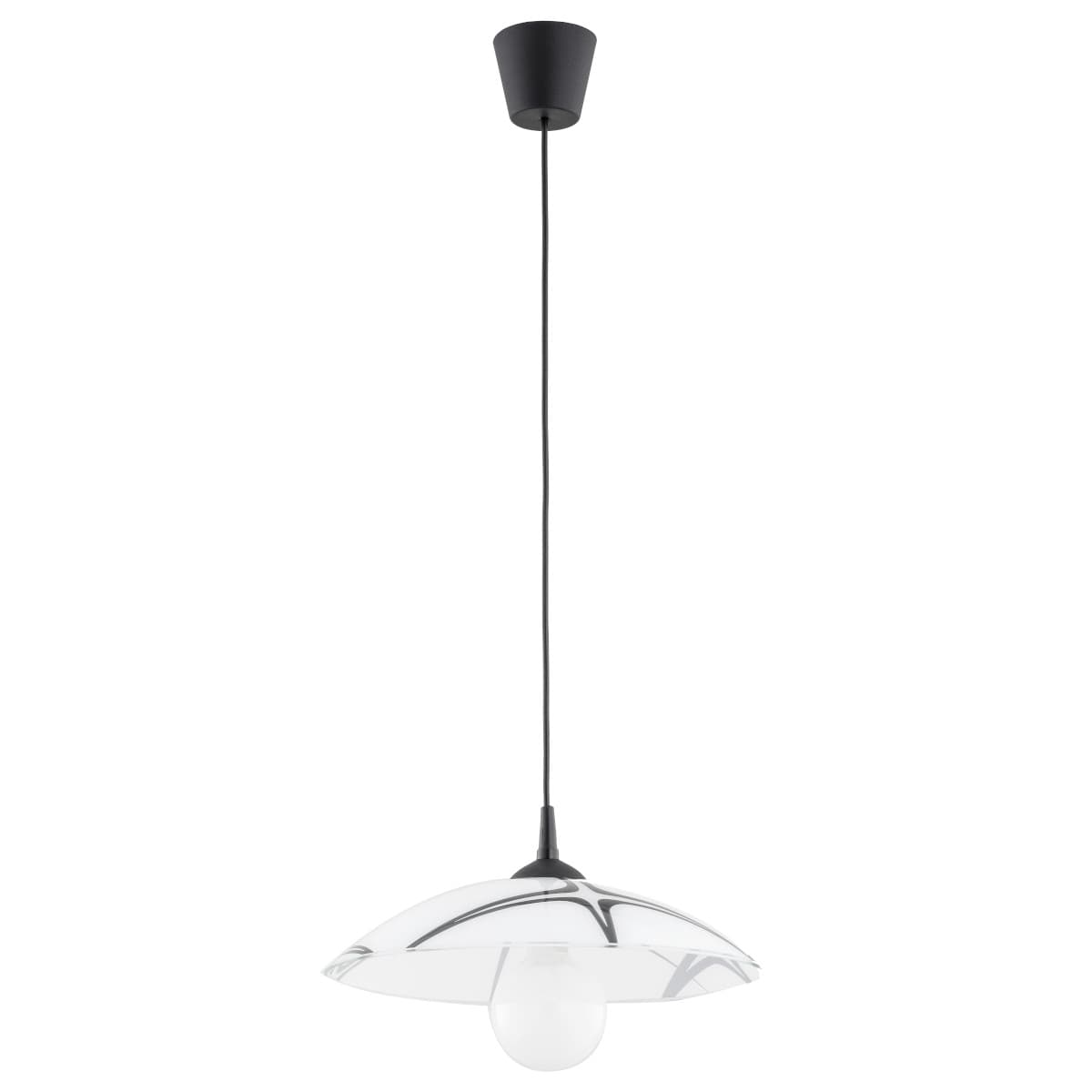 Lustra Pendul Alfa Begonia Neagra & Alba 1xE27