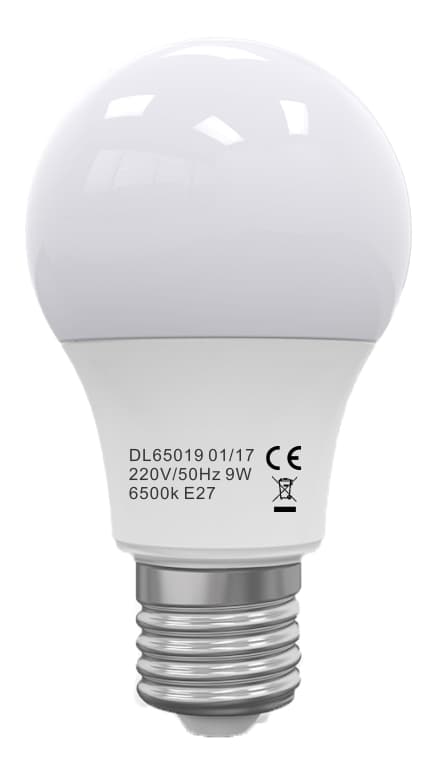 Bec Led E27, model glob A60, 9W=75W, lumina calda, ore functionare 15.000