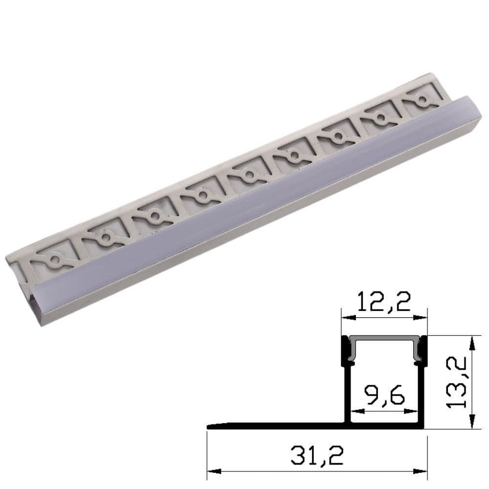 Profil banda LED  din aluminiu pentru rigips 1m incastrat