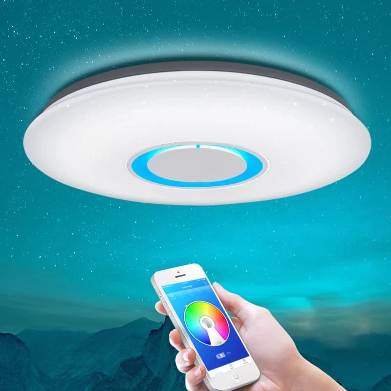 Plafoniera LED SMART cu muzica, 30W, 390x62mm, RGB+W