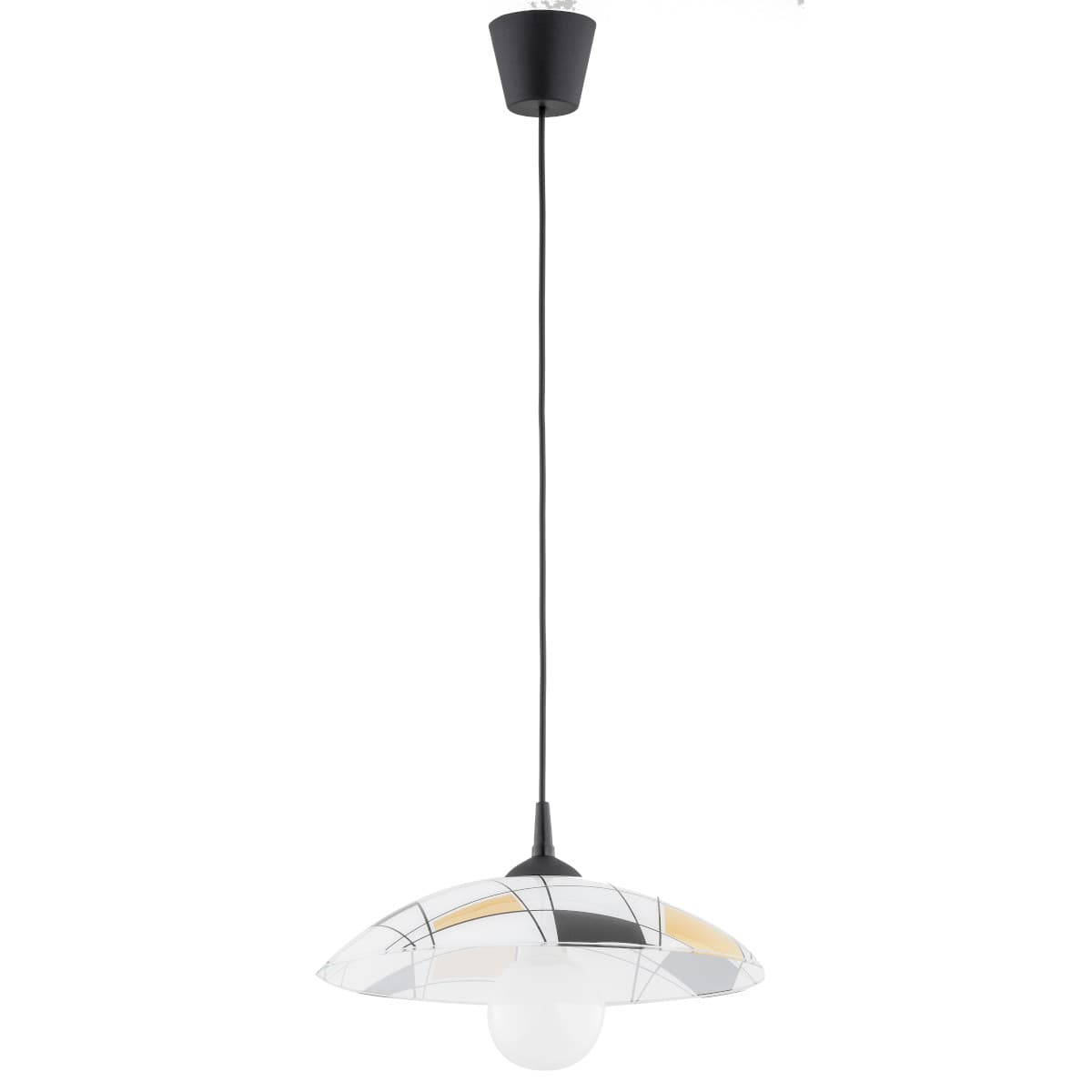 Lustra Pendul Alfa Krokus Neagra & Alba 1xE27