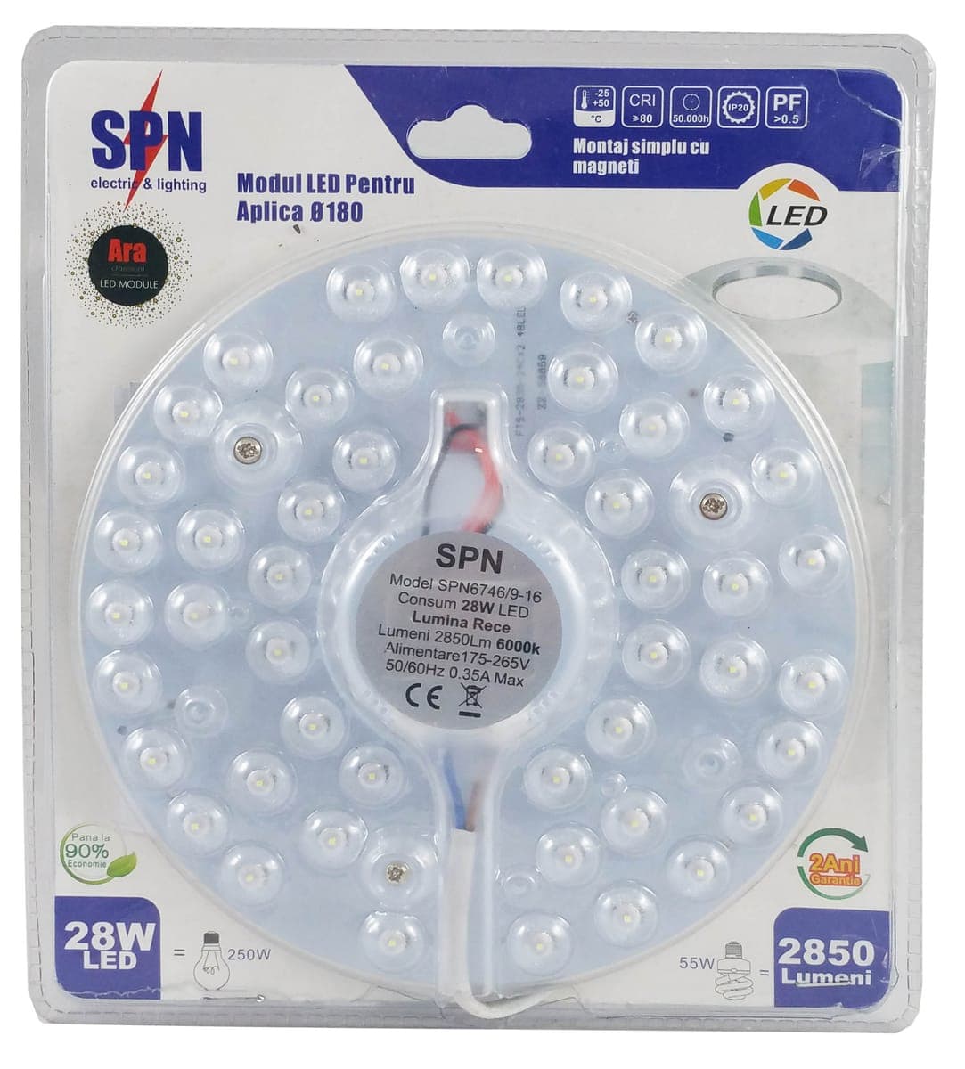 Modul Led pt Aplica Fi180, 28W=250W, 4000K, lumina neutra