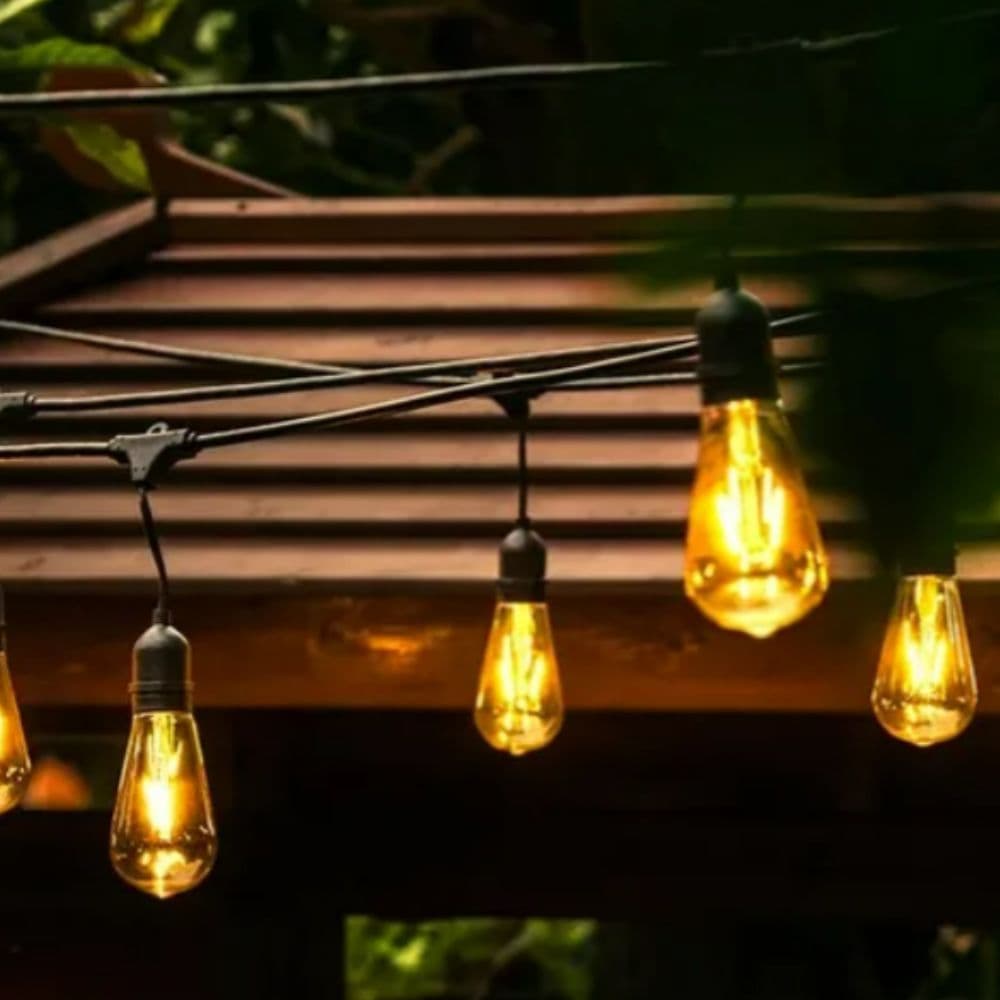 Ghirlanda de 10 metri cu 10 becuri LED Filament Amber E27.