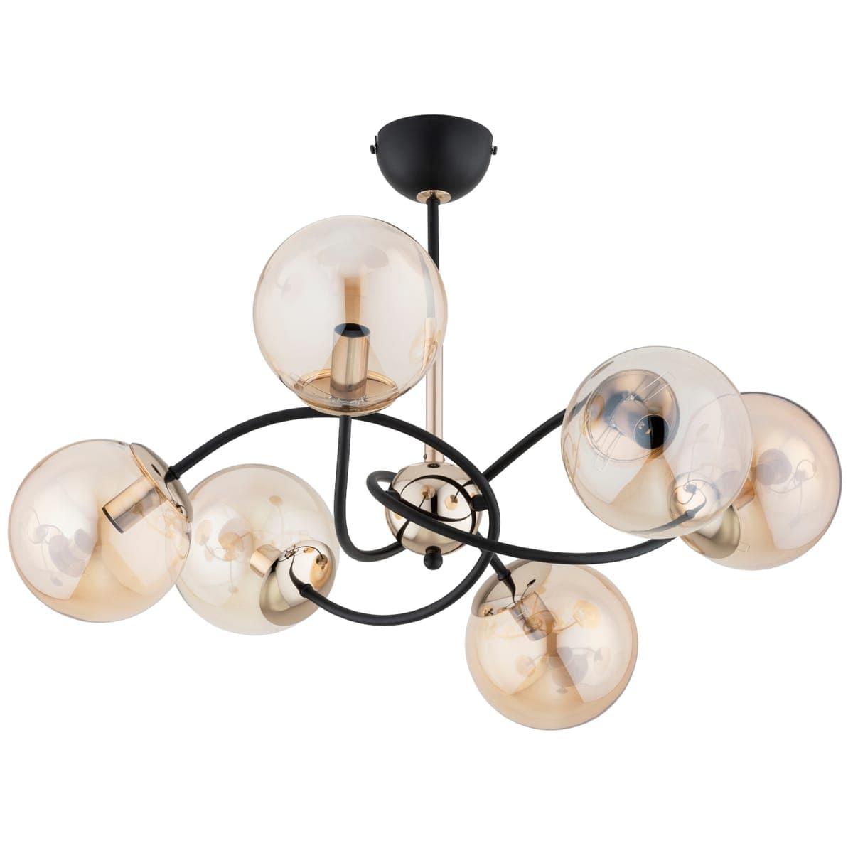 Lustra Alfa Aurora Aurie & Neagra 6xE14