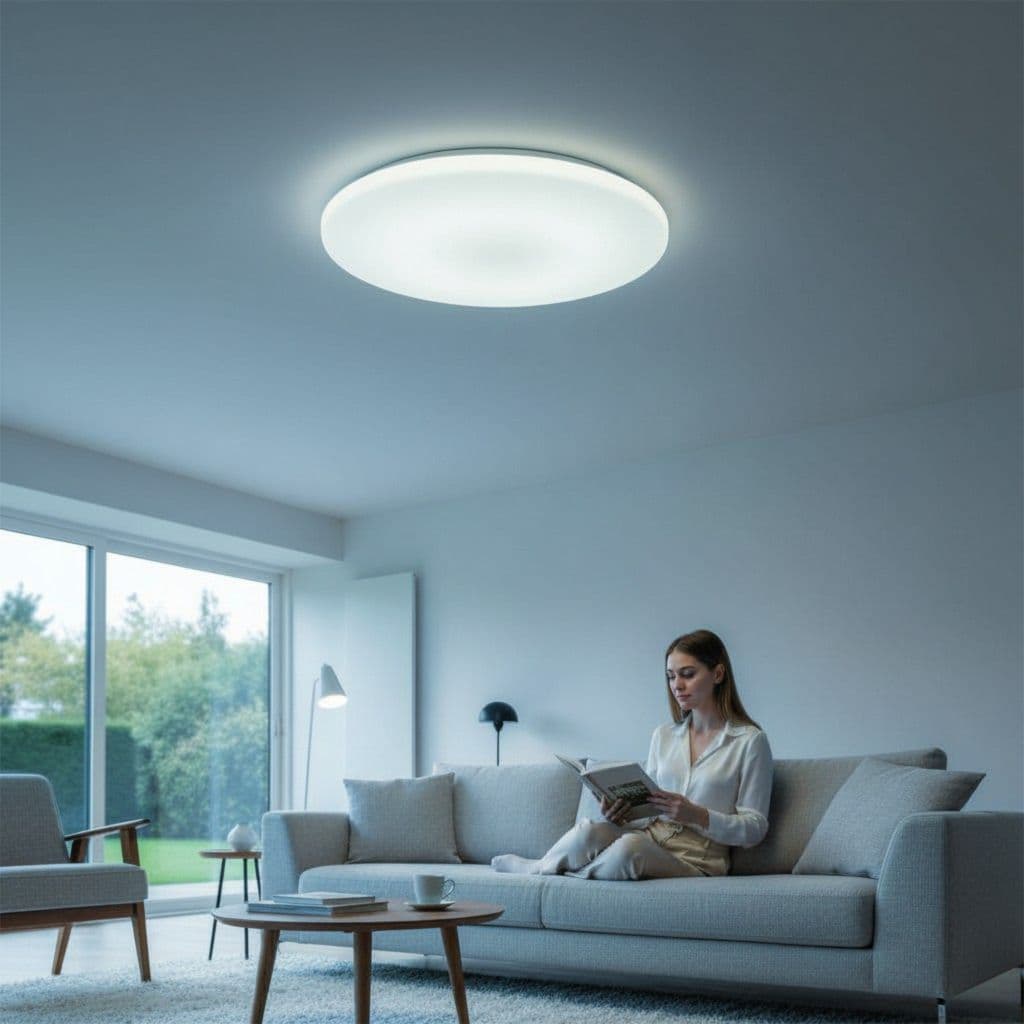 Plafoniera LED ECO IP40 Rotunda Alba, 45W, 450x70mm, 6500K, lumina rece
