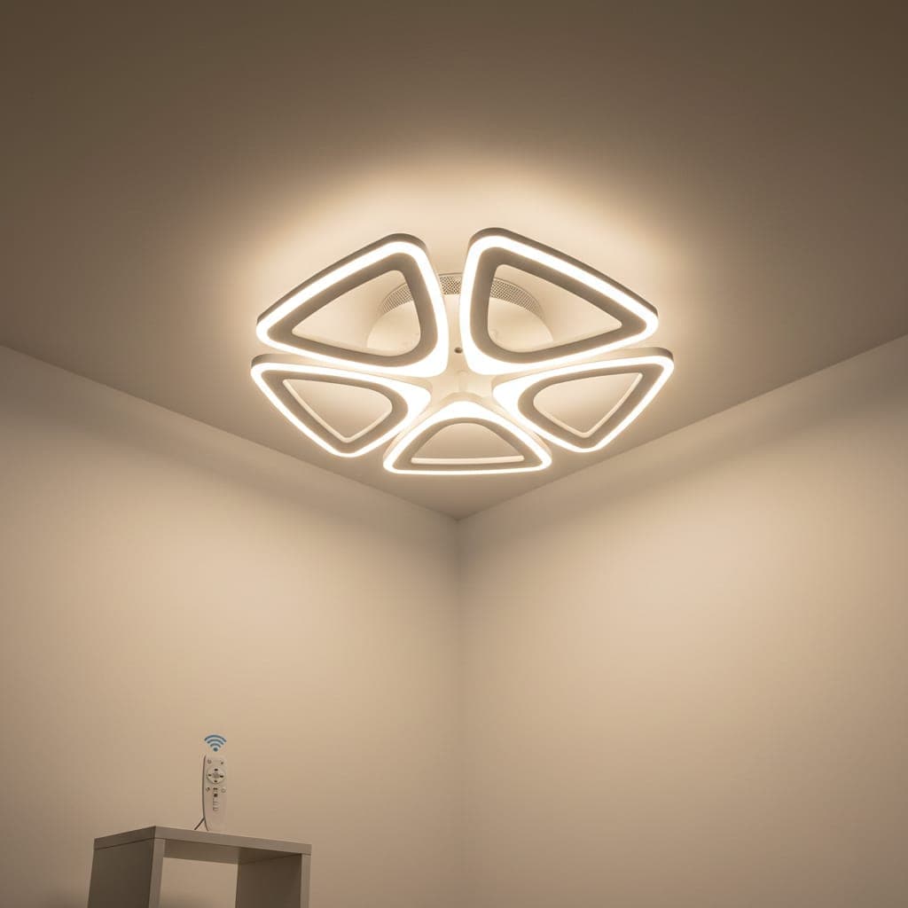 Lustra LED Living 5 Brate 80W – Telecomanda IR, 3 Temperaturi de Culoare, 47cm