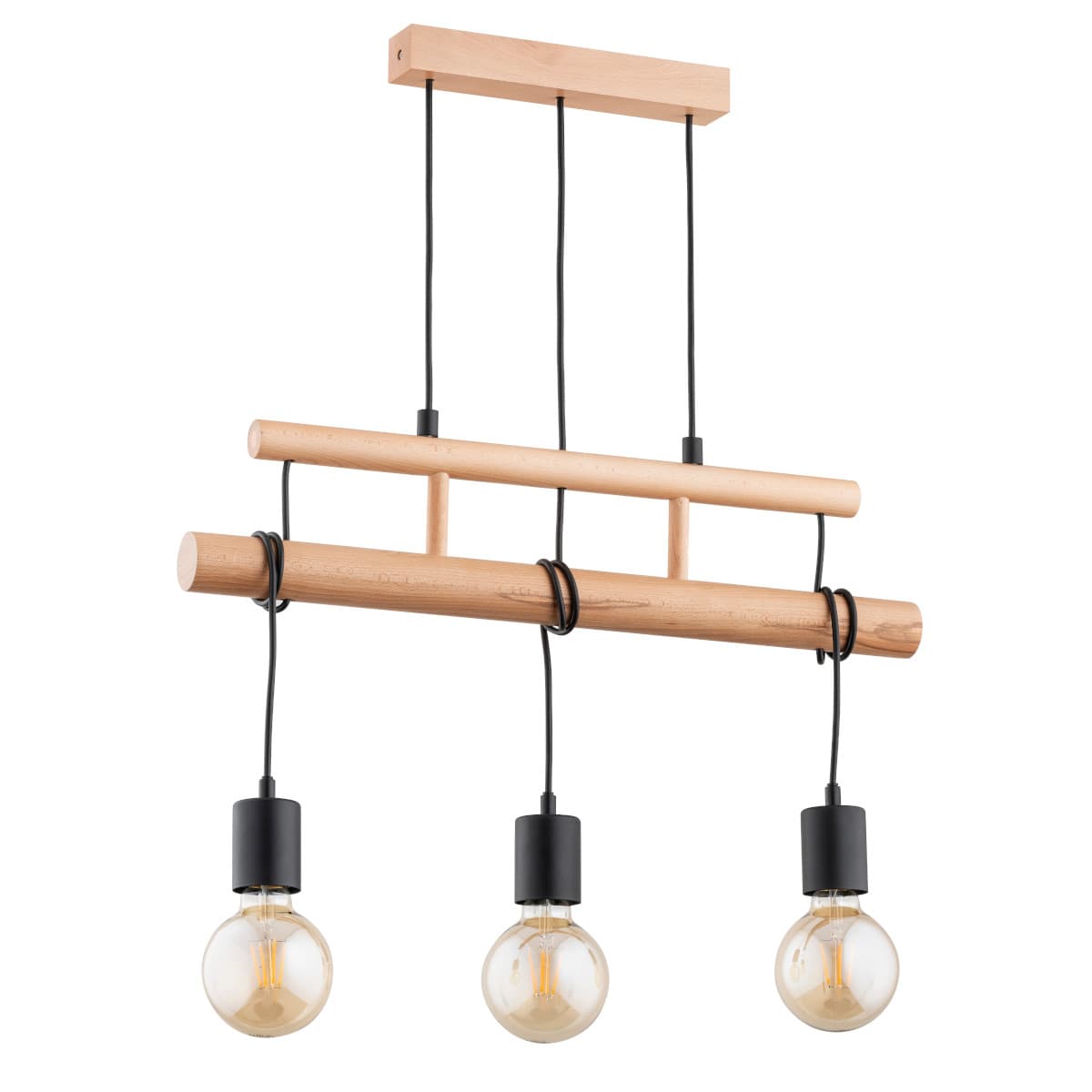 Lustra Pendul Alfa Estra Lemn 3xE27