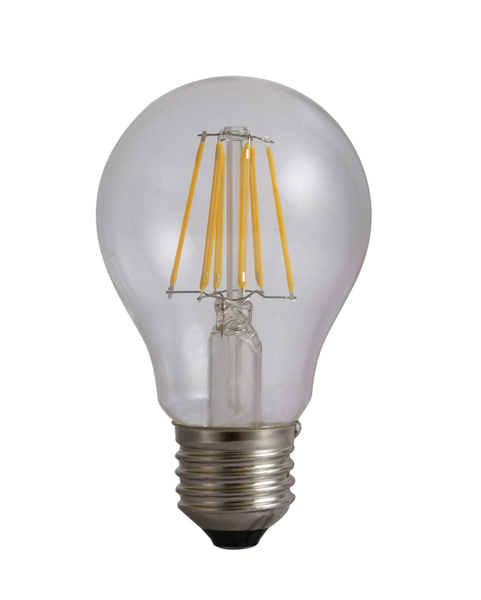 Bec Filament E27, model A55, 6W=60W, 6500K, lumina rece