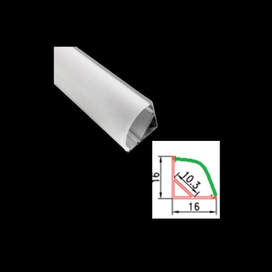Profil banda LED, montaj pe colt, aluminiu, 1 m
