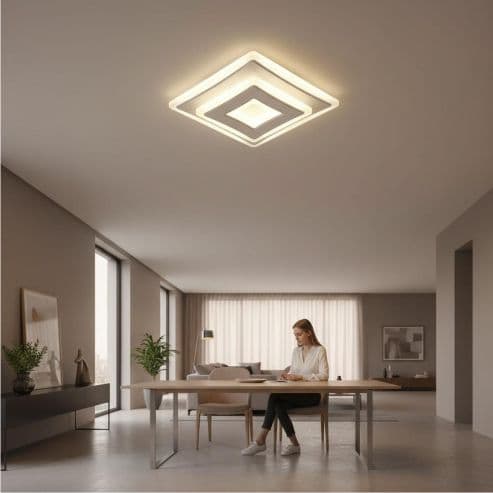 Plafoniera LED Sinope 34W, 220x220x50mm, 2900lm, 3000k/4000k/6500k