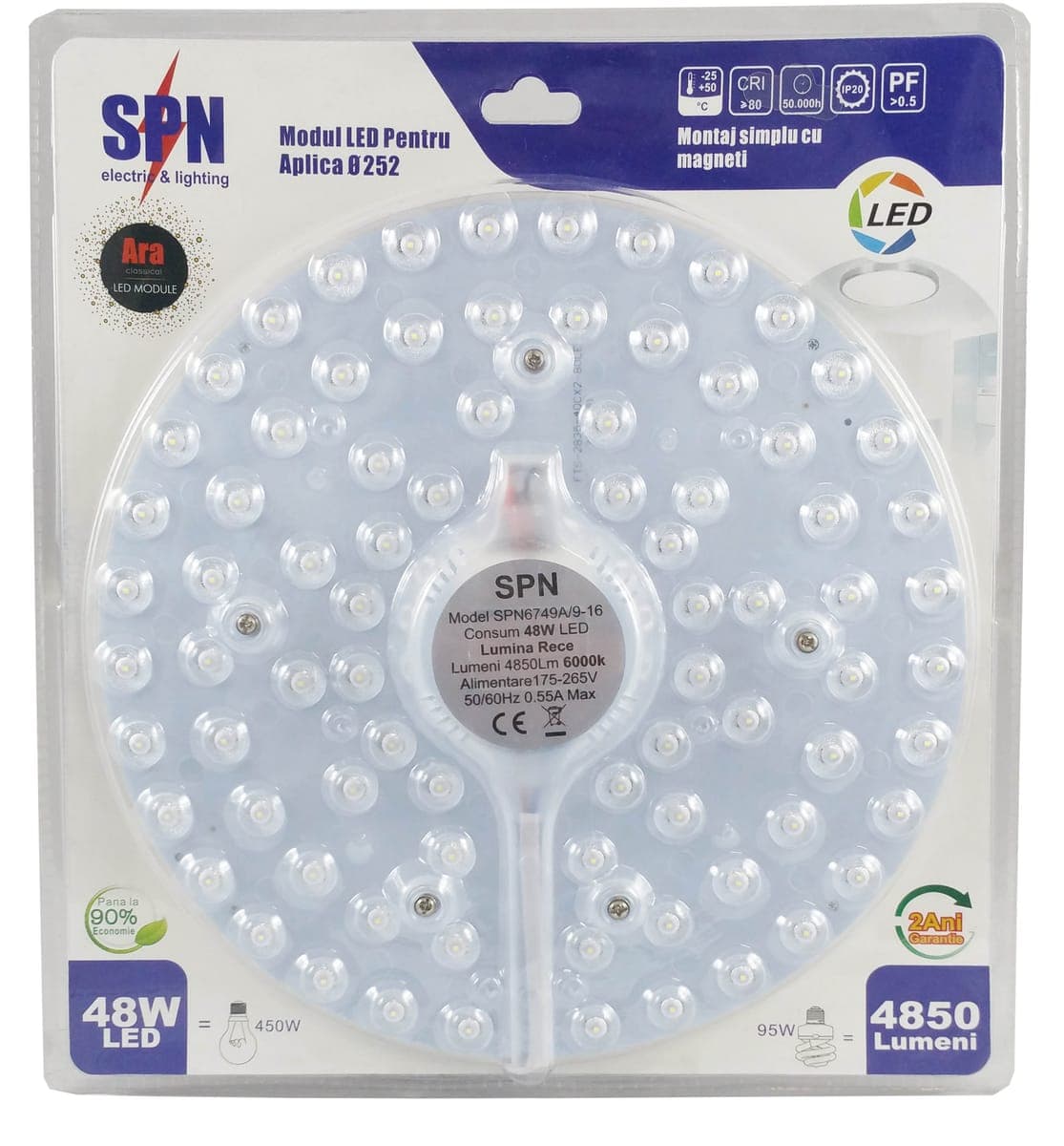 Modul Led pt Aplica Fi230, 38W=350W, 3000K, lumina calda