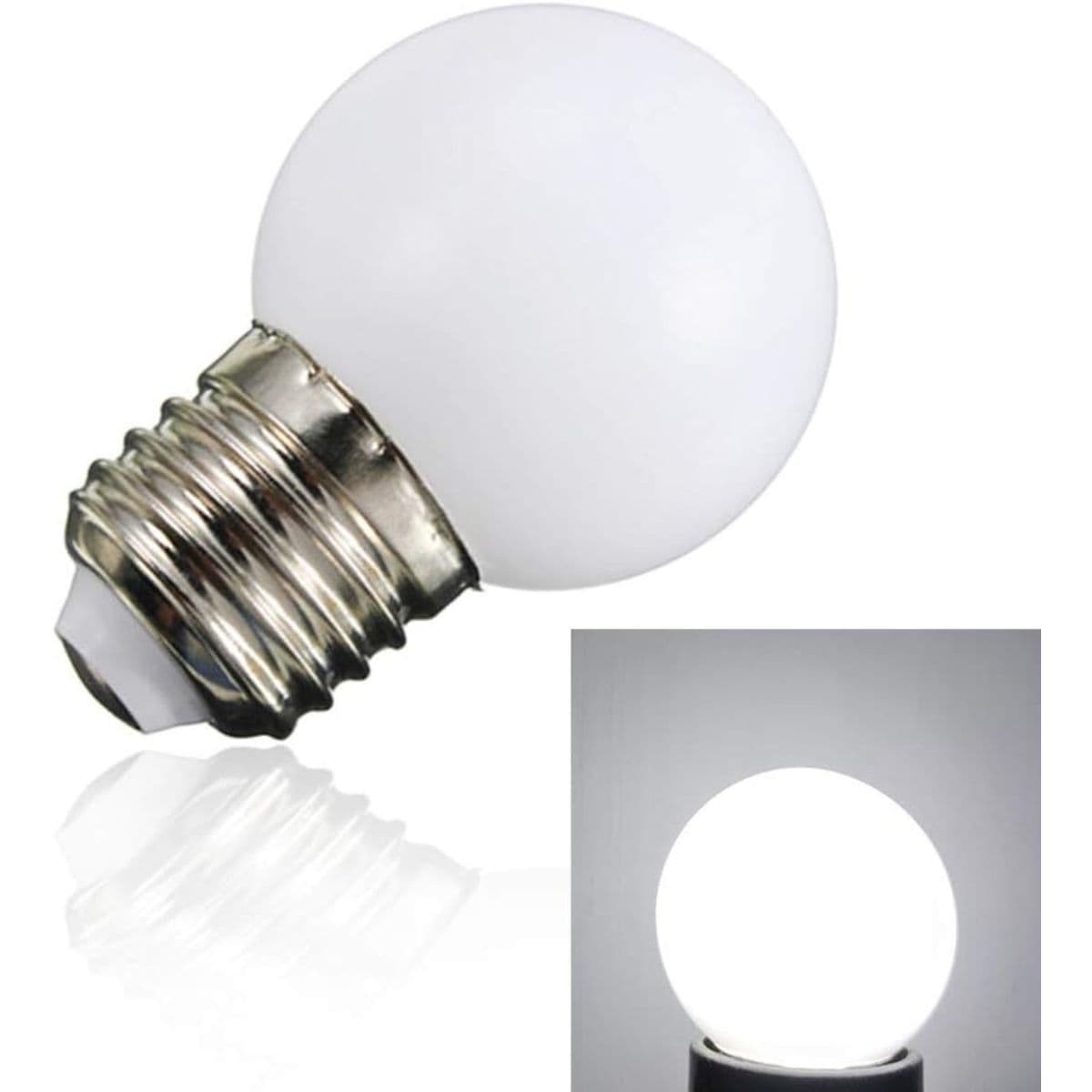 Bec LED 1W E27 model glob G45  Lumina Rece 6500K