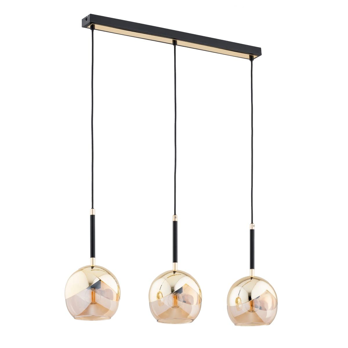Lustra Pendul Alfa Prada Aurie & Neagra 3xE27