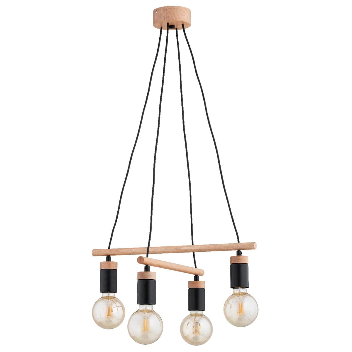 Lustra Pendul Alfa Milto Lemn 4xE27
