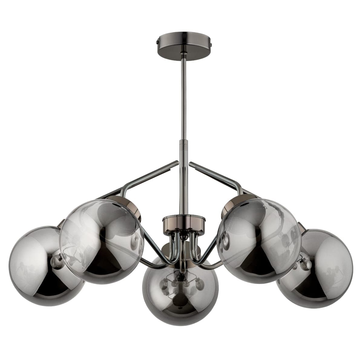 Lustra Alfa Barsum Neagra Chrome 5xE14