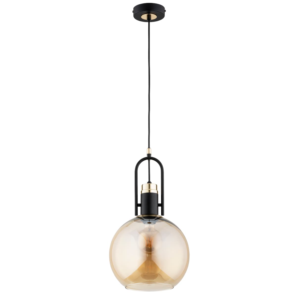 Lustra Pendul Alfa Movena Neagra & Aurie 1xE27