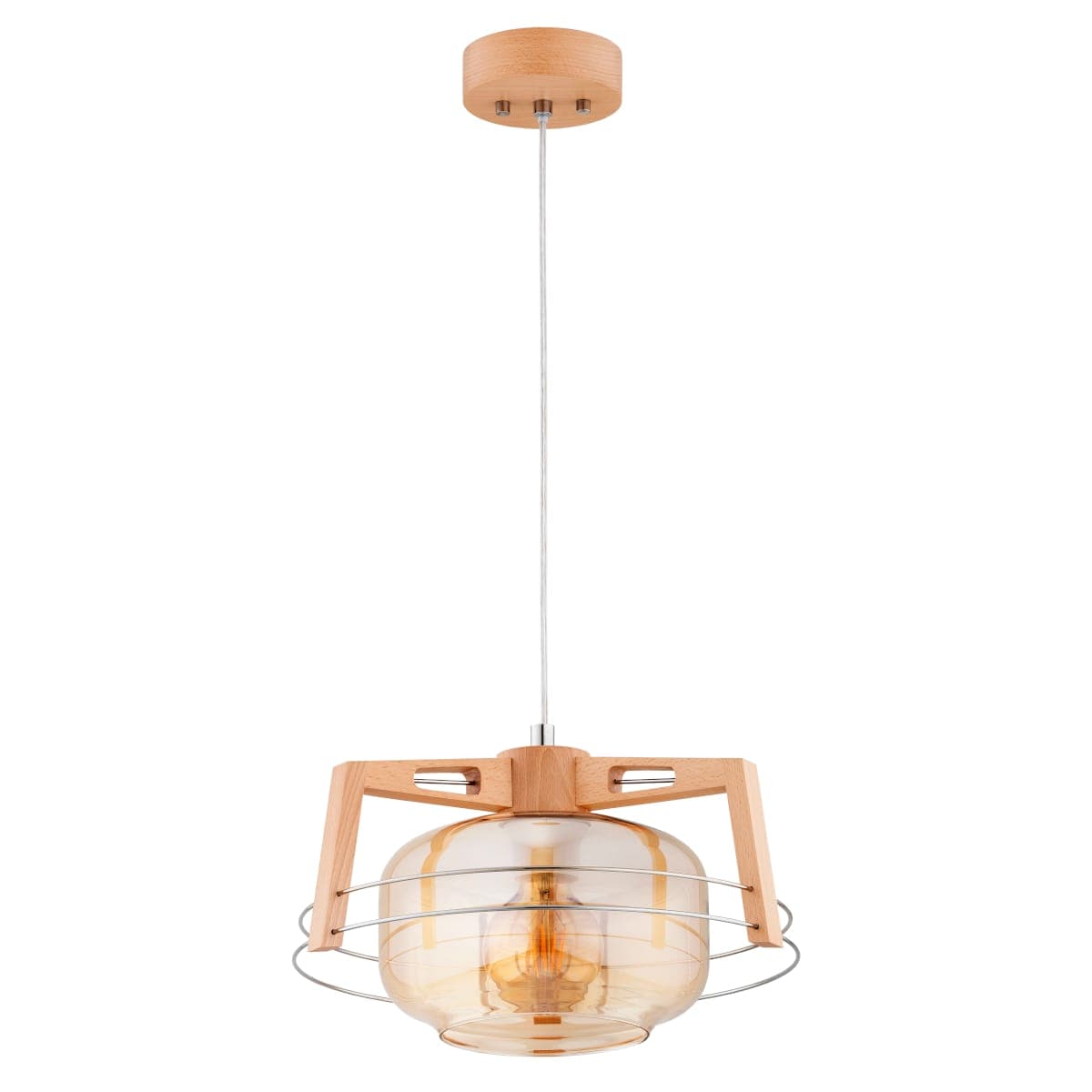 Lustra Pendul Alfa Iskar Lemn 1xE27