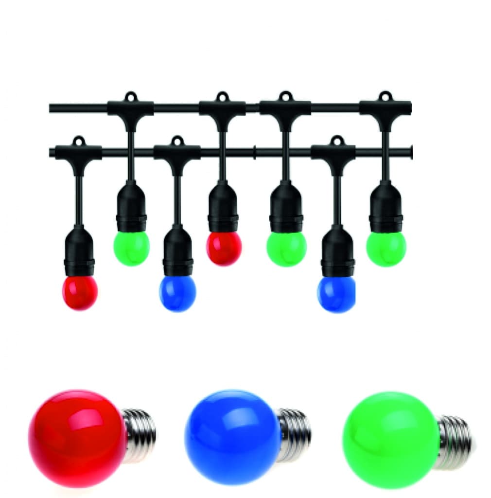 Ghirlandă cu pendule de 10 metri, cu 10 becuri LED colorate E27.