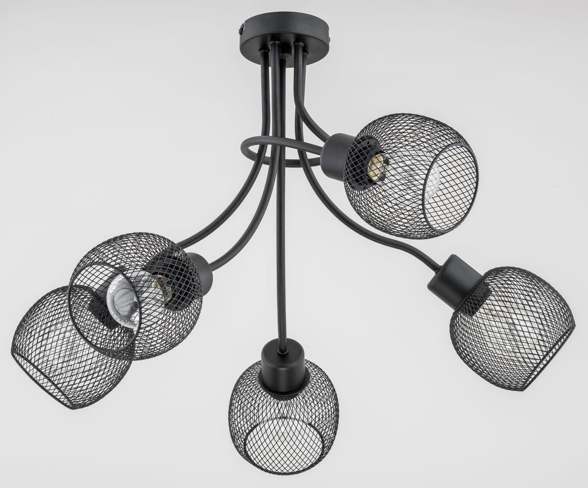 Lustra Alfa Plena Duo Neagra 5xE27