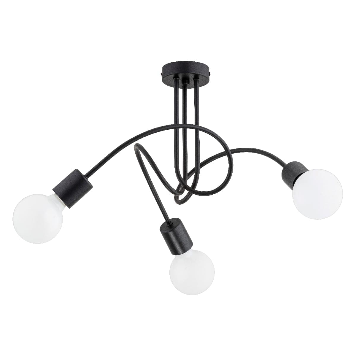 Lustra Alfa Lupo Neagra 3xE27