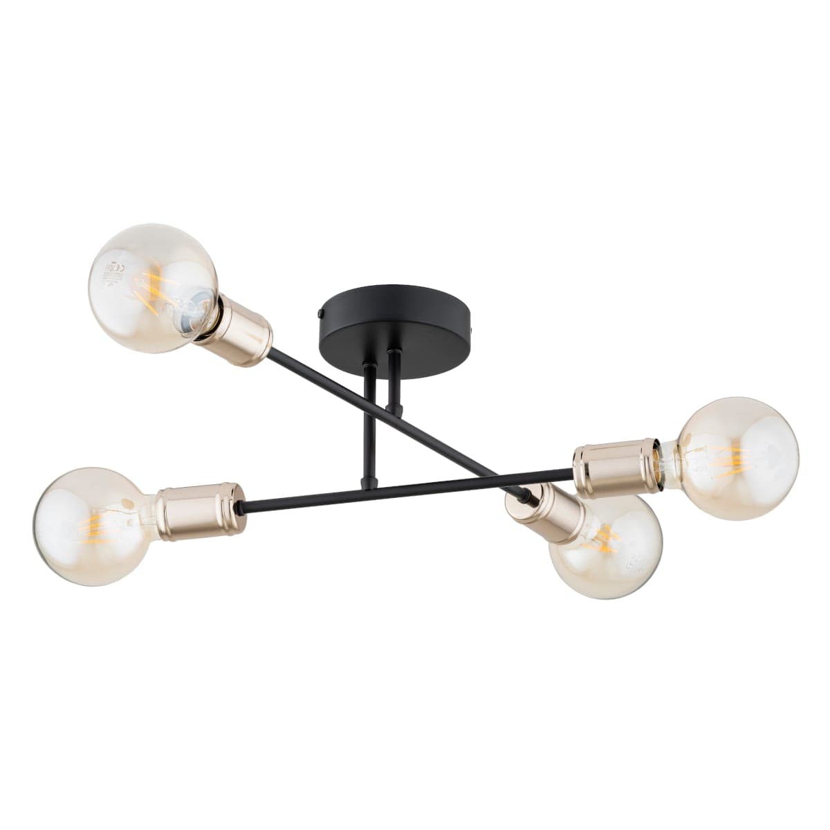 Lustra Alfa Estena Neagra & Aurie 4xE27