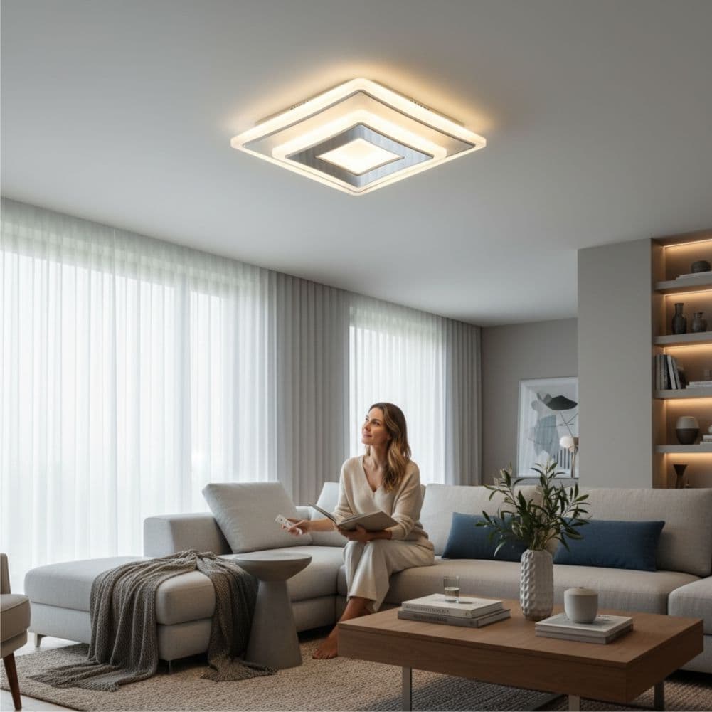 Plafoniera LED Sinope 56W, 300x300x50mm, 4600lm, 3000k/4000k/6500k