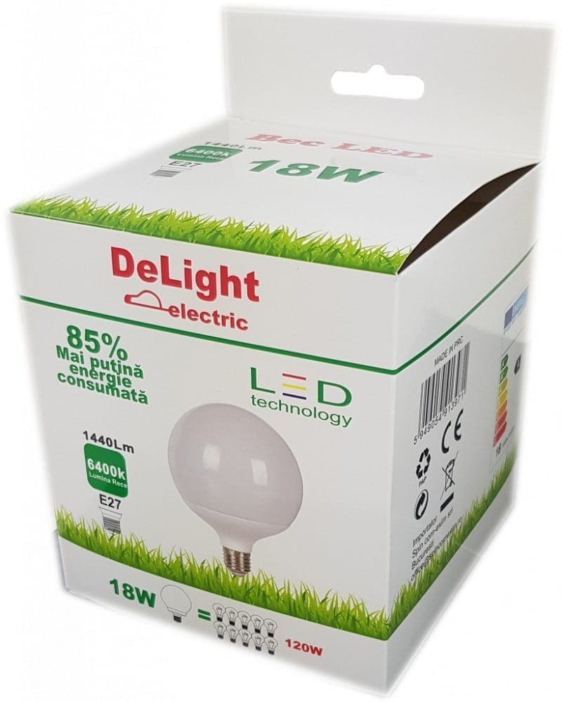 Bec Led E27, model G120, 18W=120W, lumina rece