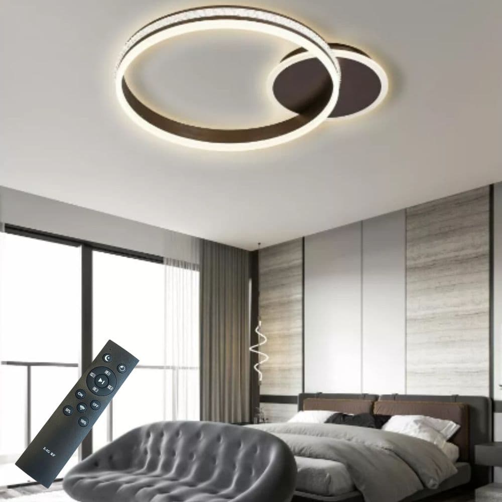 Lustra LED Dormitor Dimabila 100W – 5500lm, Telecomanda, 3 Temperaturi, 50cm