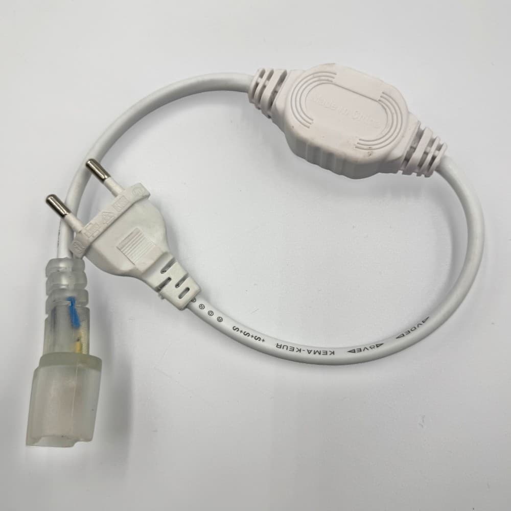 ALIMENTATOR NEON FLEX CU STECHER 220V 14X23MM 9MM PIN