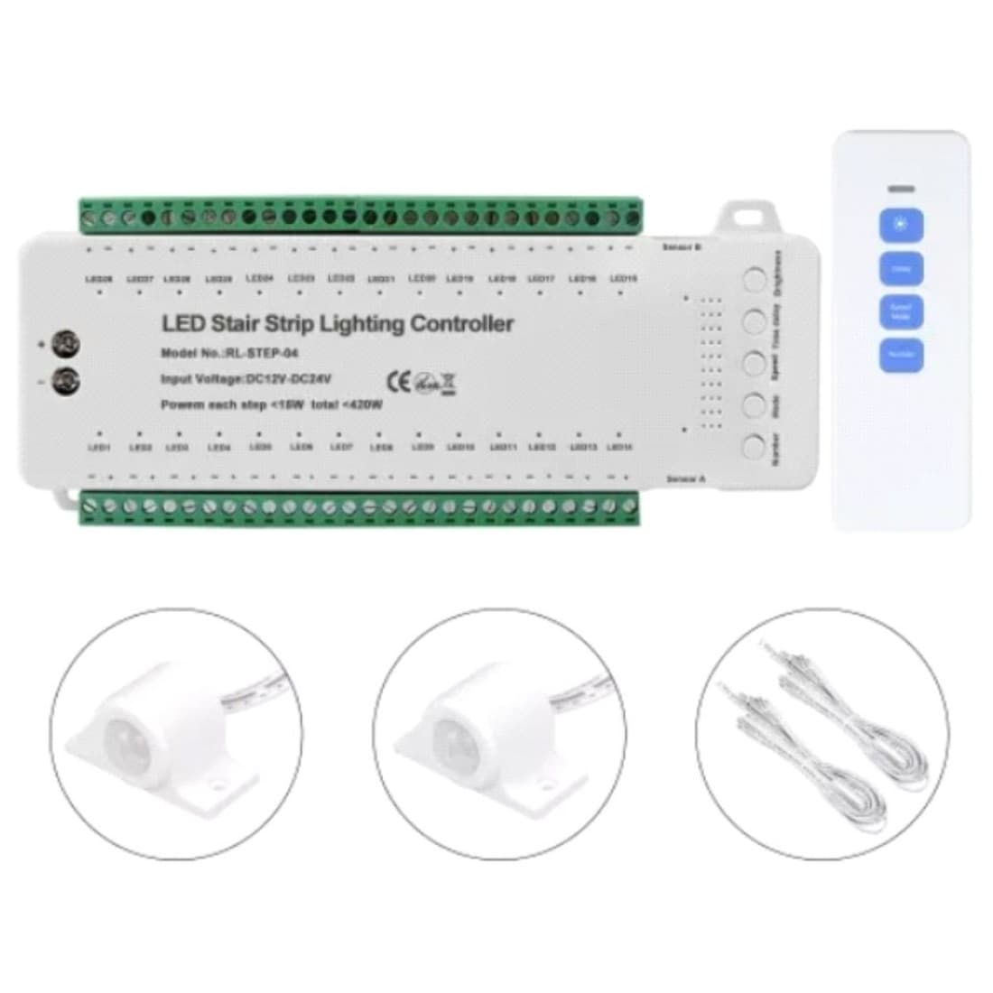 CONTROLER BANDA LED, 28 TREPTE Cu Telecomanda RF 12/24VDC