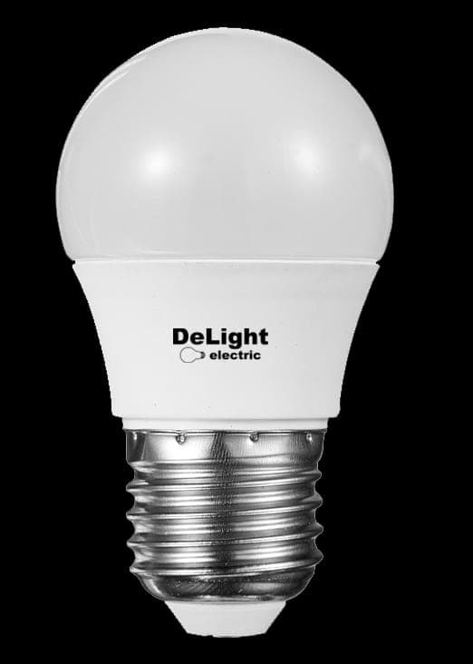 Bec Led Sferic E27, model G45, 6W=50W, lumina rece